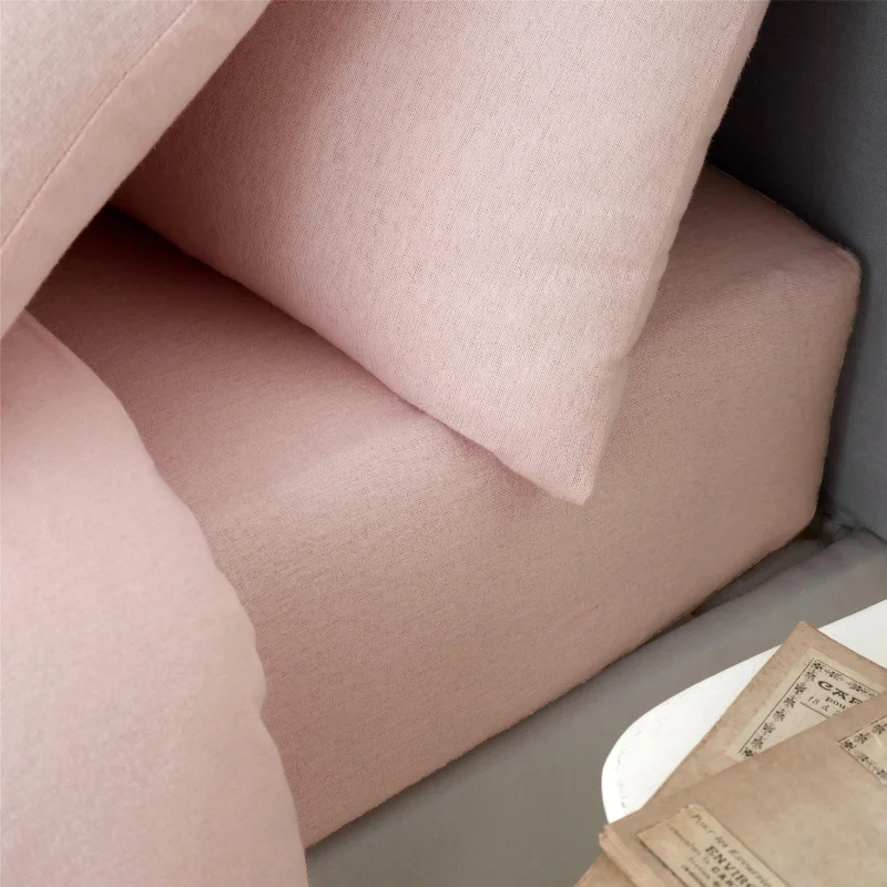 Brushed Cotton Flannelette Fitted Sheet Pink