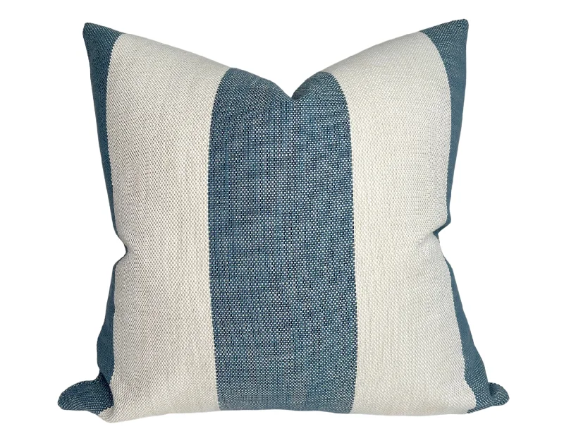 Firm Pillows for Side SleepersVintage Striped Pillow Cover in Lagoon