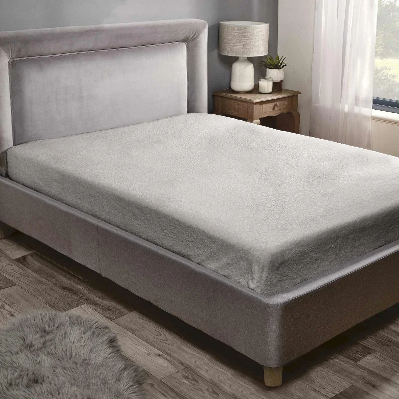 Teddy Fleece Fitted Sheet Silver