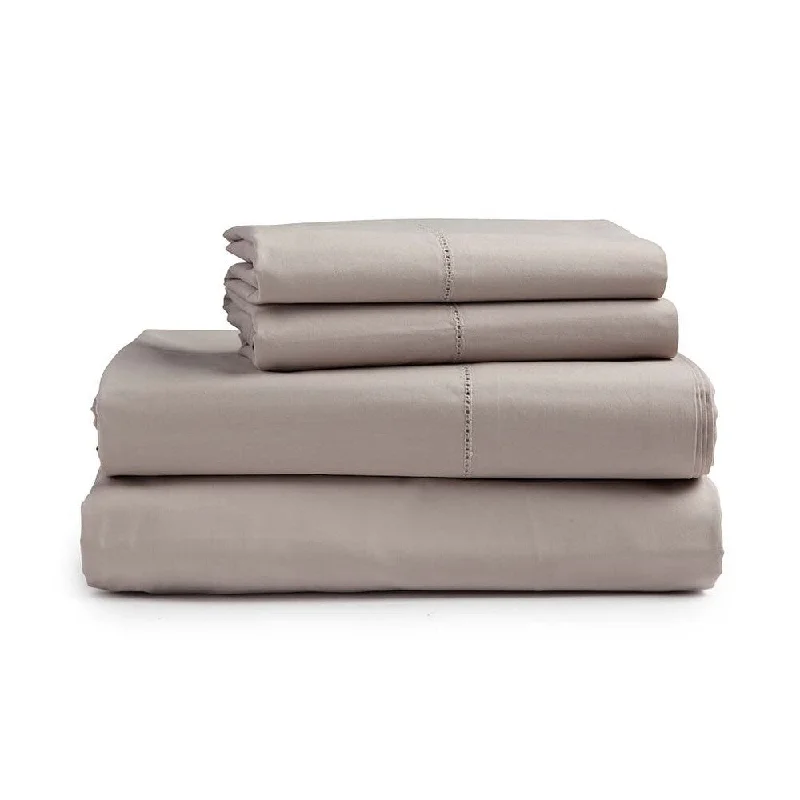 Queen Signature Cotton Percale Sheet Set - Light Taupe