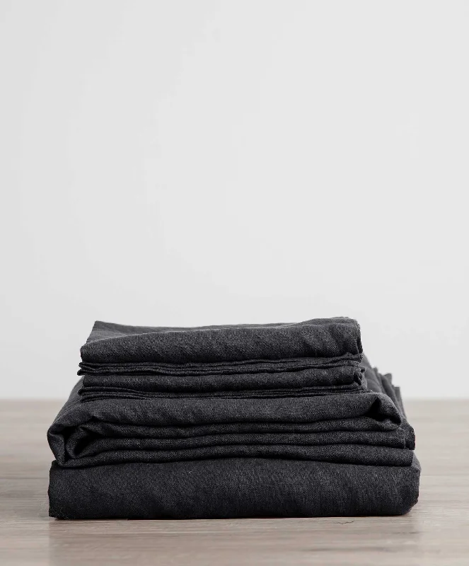 Linen Sheet Set with Pillowcases - Slate