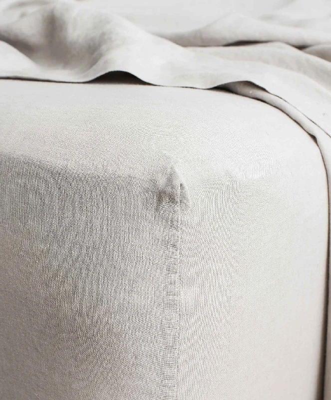 Linen Fitted Sheet - Smoke Gray