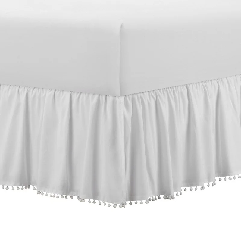 Belles & Whistles Pom Pom Trim 15" Drop Bed Skirt