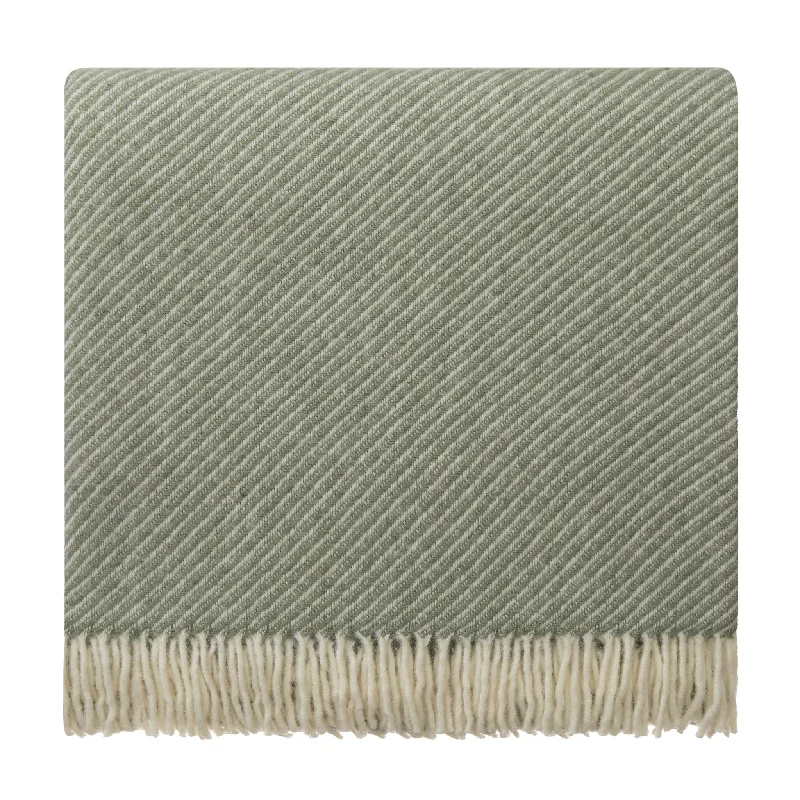 Recycled polyester blankets for an eco - conscious optionPalini Wool Blanket [Olive green & Natural white]