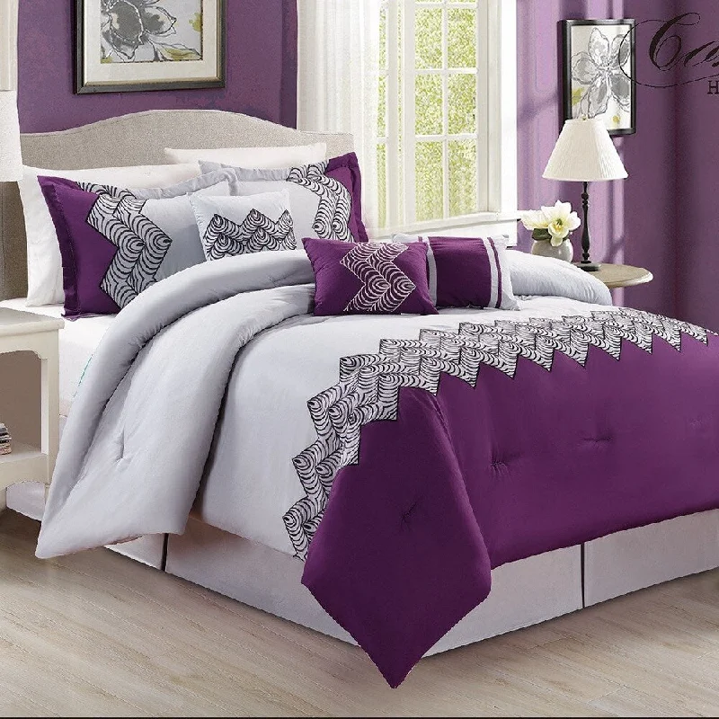 Full - size comforters suitable for full - sized beds in guest rooms or small bedroomsFashion Street Emparial 7-piece Embroidered Comforter Set