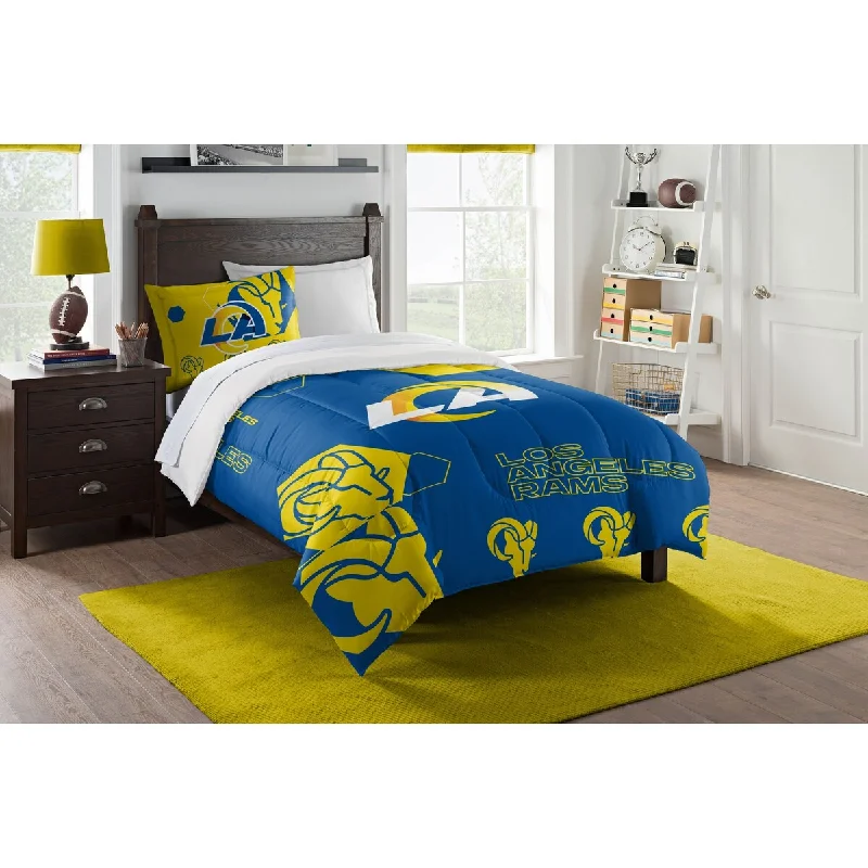 Synthetic - filled comforters like polyester for affordability and hypoallergenic propertiesNFL 862 LA Rams Hexagon Twin Comforter