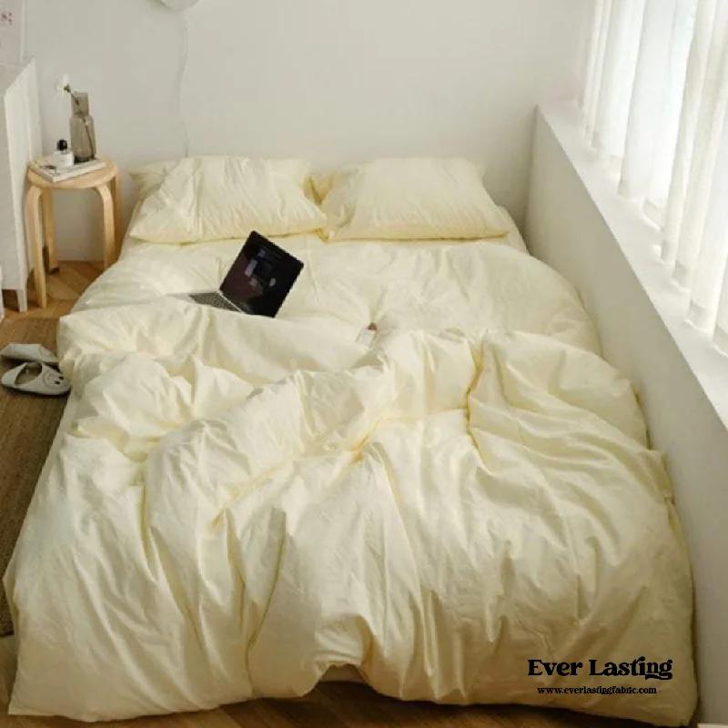 Anti - dust mite duvet covers to keep the sleep environment cleanPastel Duvet Cover / Yellow