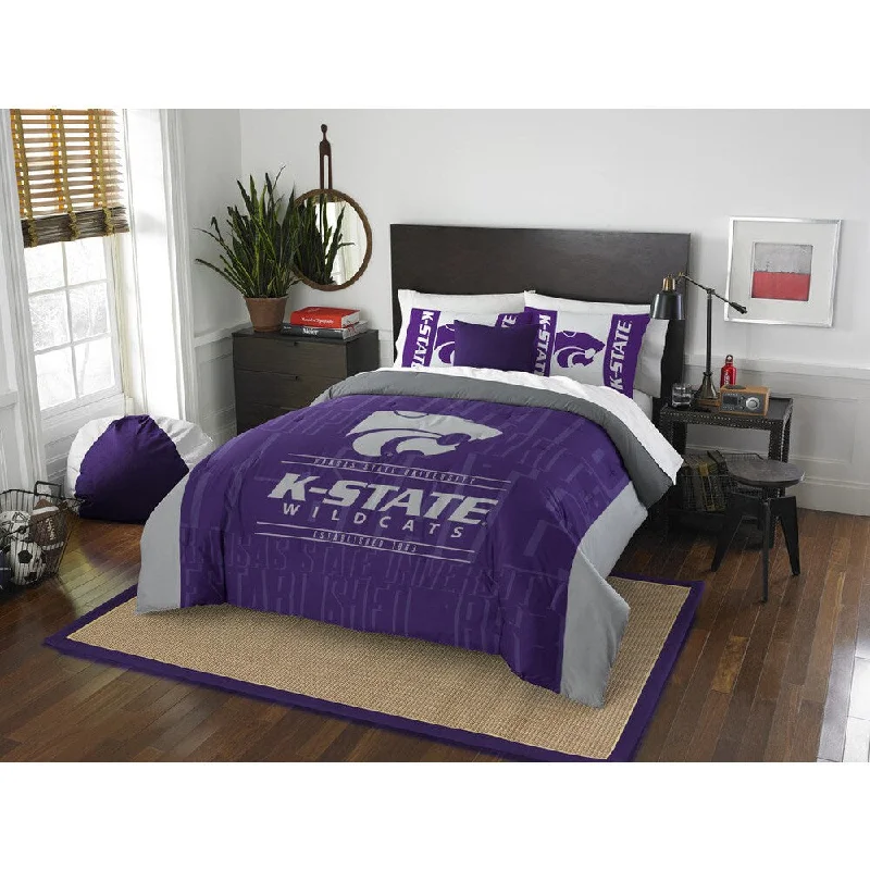 Silk - filled comforters for a luxurious and smooth touchThe Northwest Company COL 849 Kansas State Modern Take Grey/Purple Full/Queen 3-piece Comforter Set